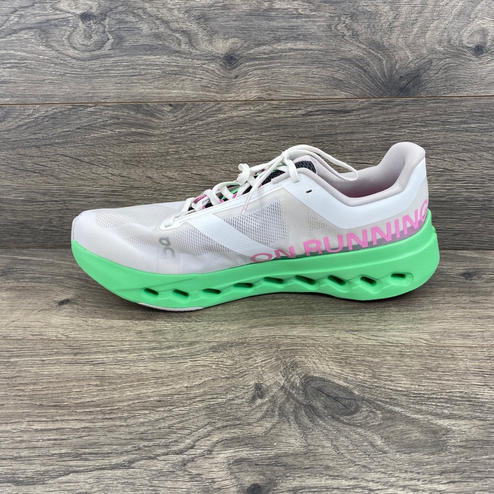 On Cloudsurfer Running Shoes Mens 11 White Green Pink CloudTec Phase 3ME30023103 - Picture 8 of 10
